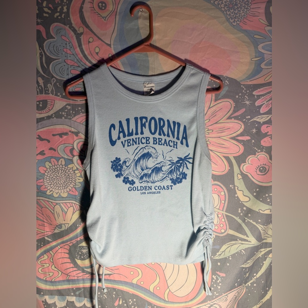 No Boundaries Light Blue California Tank Top